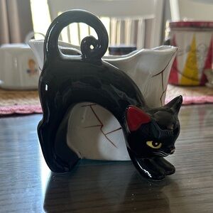 Vintage Black Cat Ceramic Planter